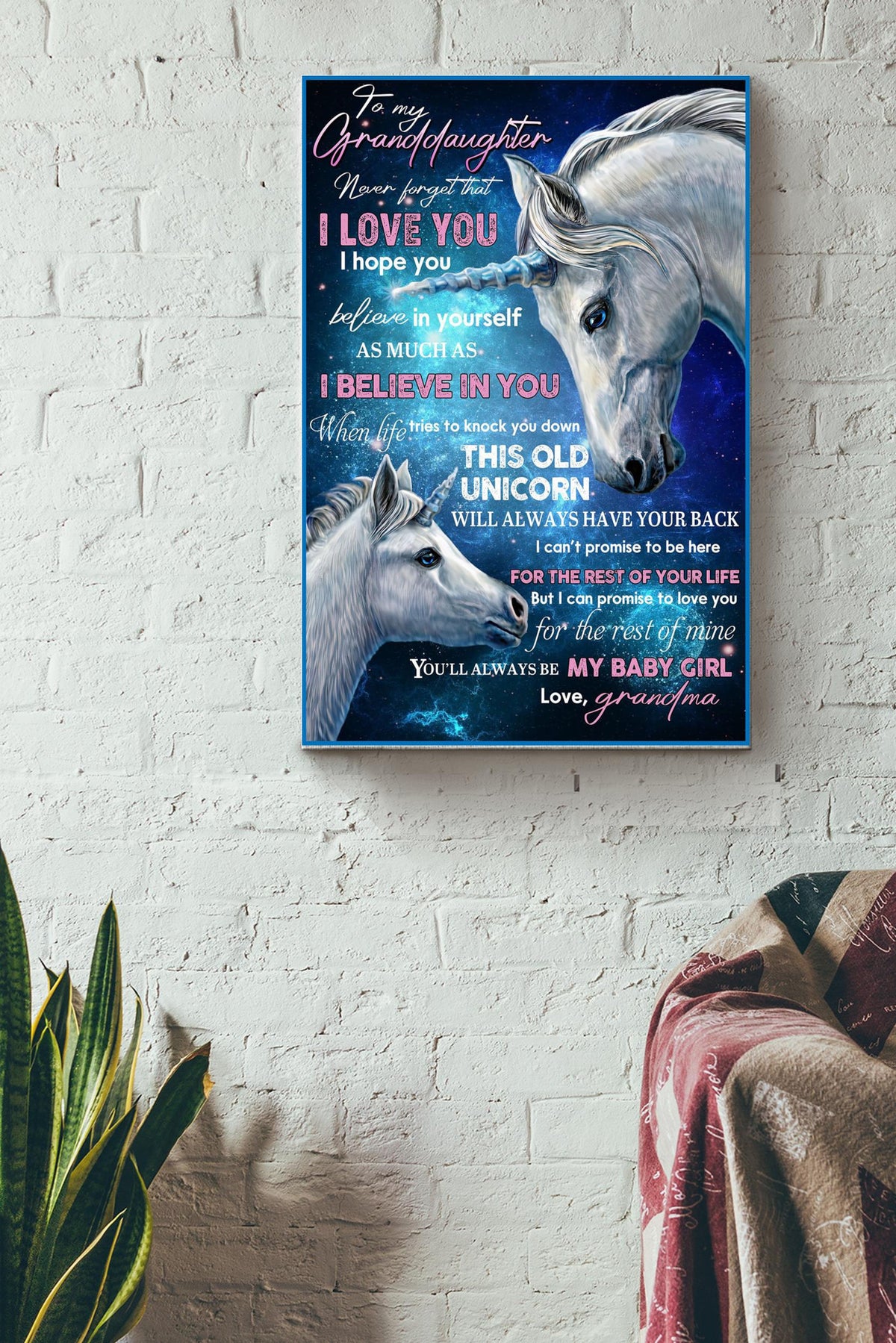 To My Daughter Never Forget That I Love You Poster - Motherhood Wall Art - Gift For Daughter Little Girl Baby Girl Female Basketball Player Basketball Club Decor Horse Lover Horse Rider Canvas Gallery Painting Wrapped Canvas Framed Gift Idea