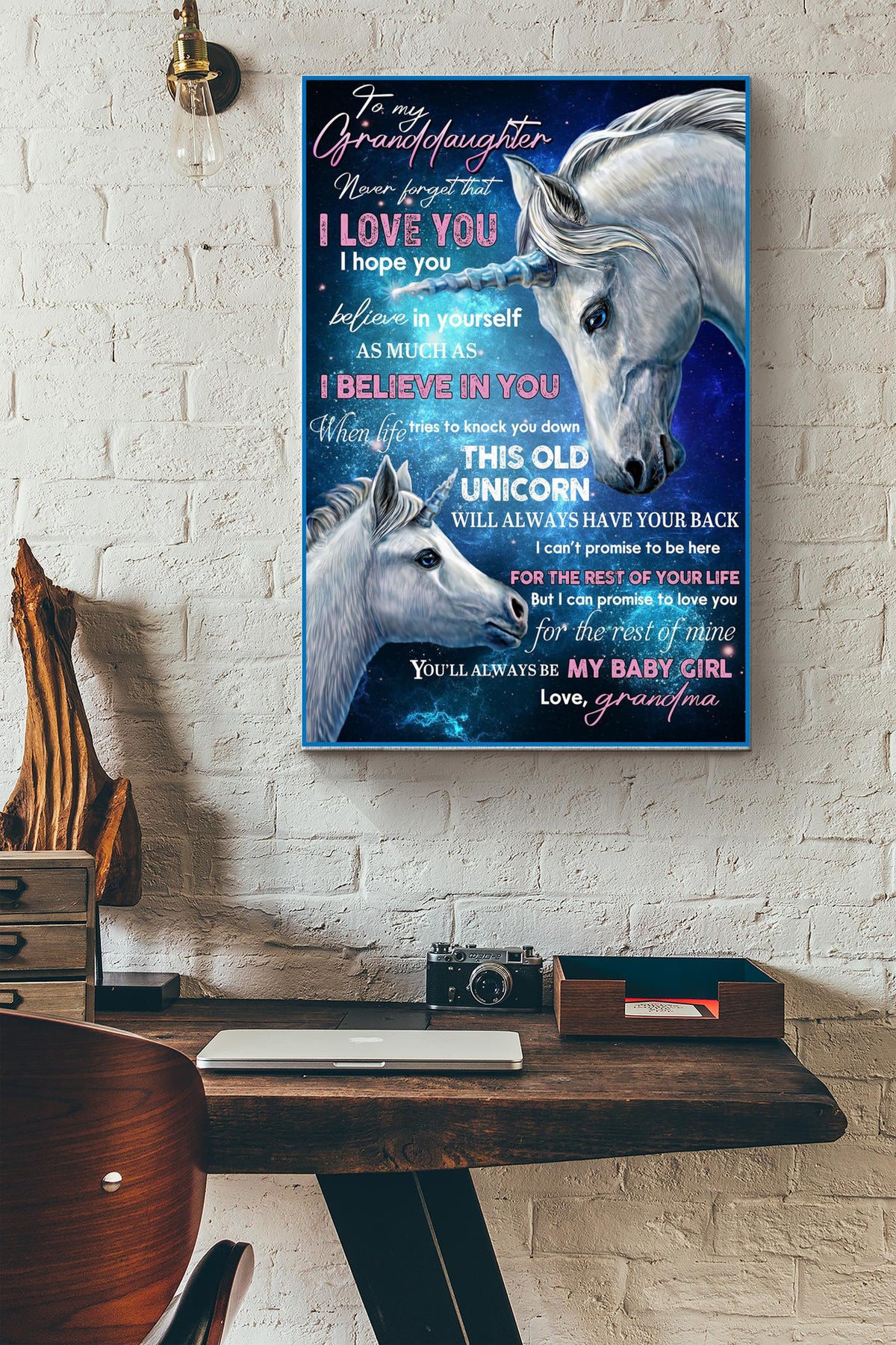 To My Daughter Never Forget That I Love You Poster - Motherhood Wall Art - Gift For Daughter Little Girl Baby Girl Female Basketball Player Basketball Club Decor Horse Lover Horse Rider Canvas Gallery Painting Wrapped Canvas Framed Gift Idea