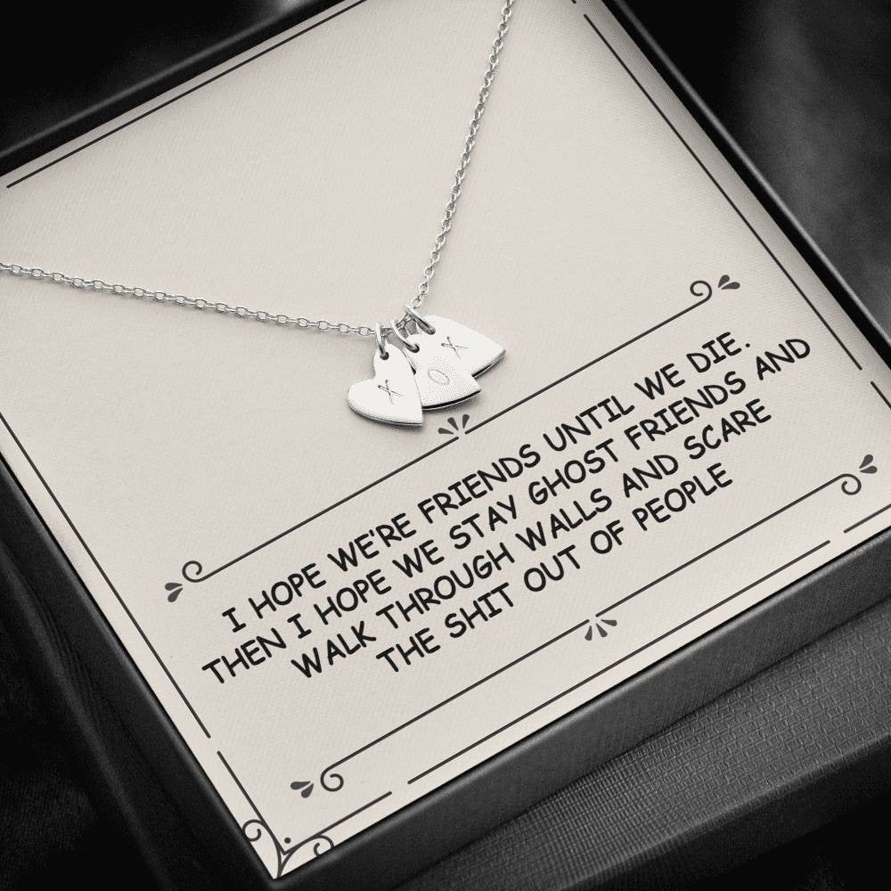 Special Gift For Ghost Friend - Gift For Bestie - Sweetest Hearts Necklace Gift for Her Birthday