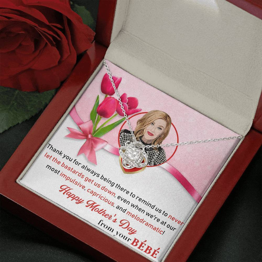 For Mom - Mother's Day Gift - Love Knot Necklace Birthday Love Messages Gift Ideas For Her