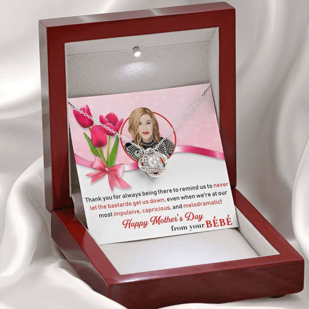 For Mom - Mother's Day Gift - Love Knot Necklace Birthday Love Messages Gift Ideas For Her
