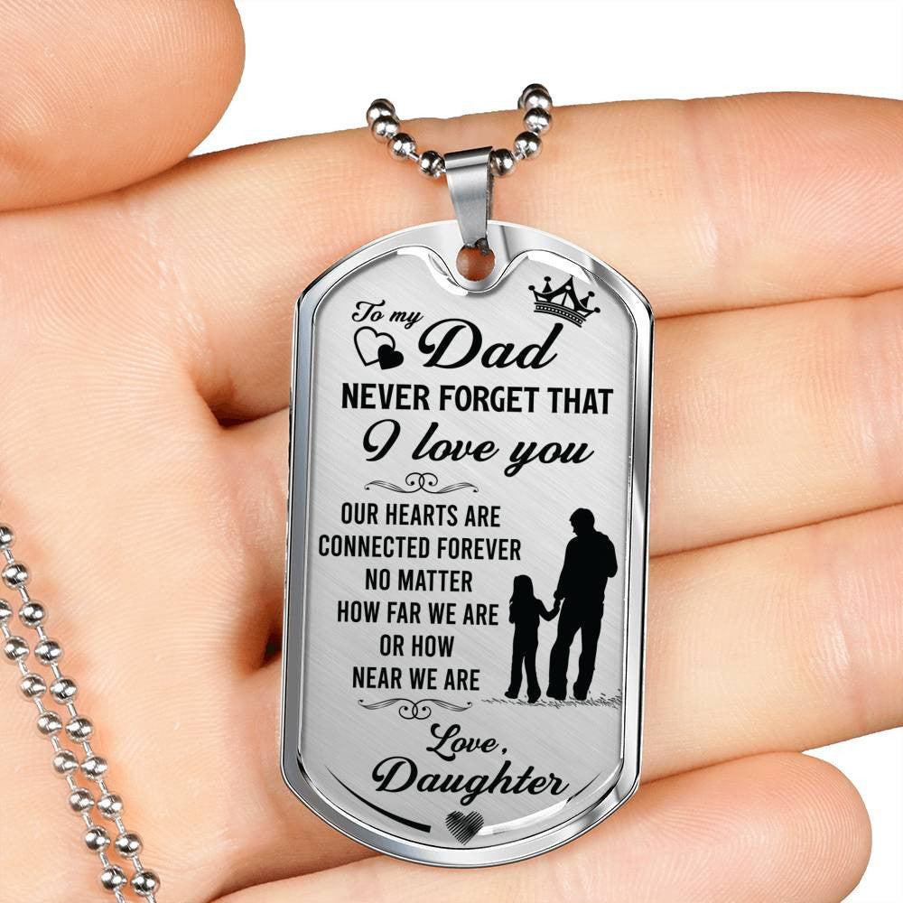 Father's Day Dog Tag from Daughter, Gift For Fathers Day Personalised Dog Tag, Custom Dog Tags For Men