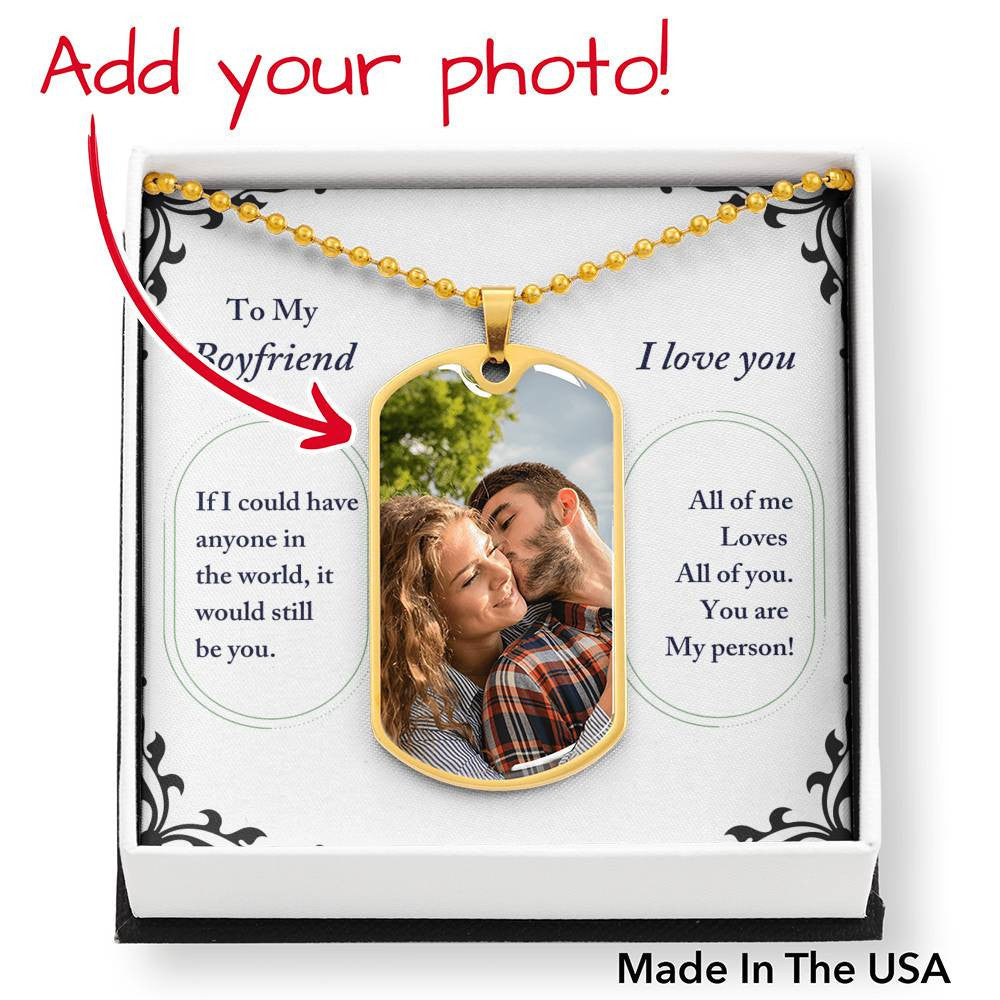 To My Boyfriend - I Love You - Personalized Necklace