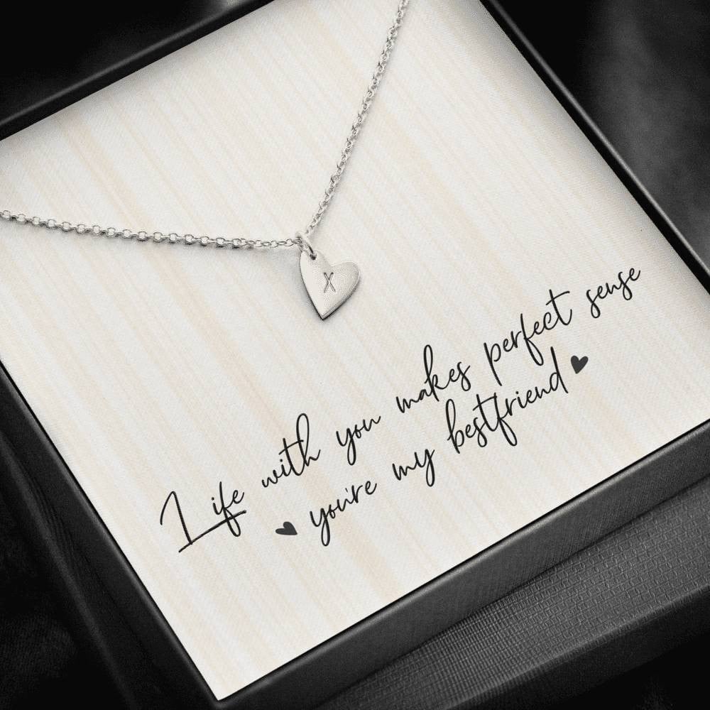 Life With You Makes Perfect Sense Youre M Bestfriend Bestie Ever - Sweetest Hearts Necklace Gift For Her Friend Birthday