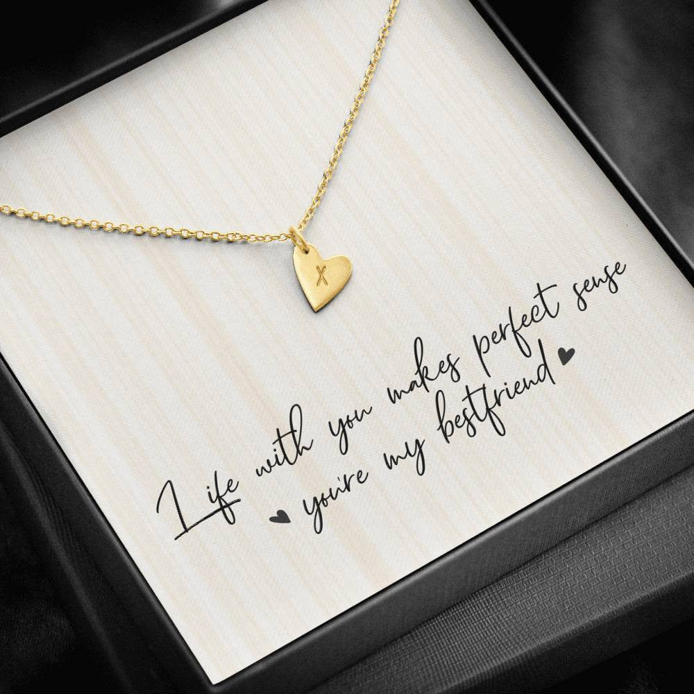 Life With You Makes Perfect Sense Youre M Bestfriend Bestie Ever - Sweetest Hearts Necklace Gift For Her Friend Birthday