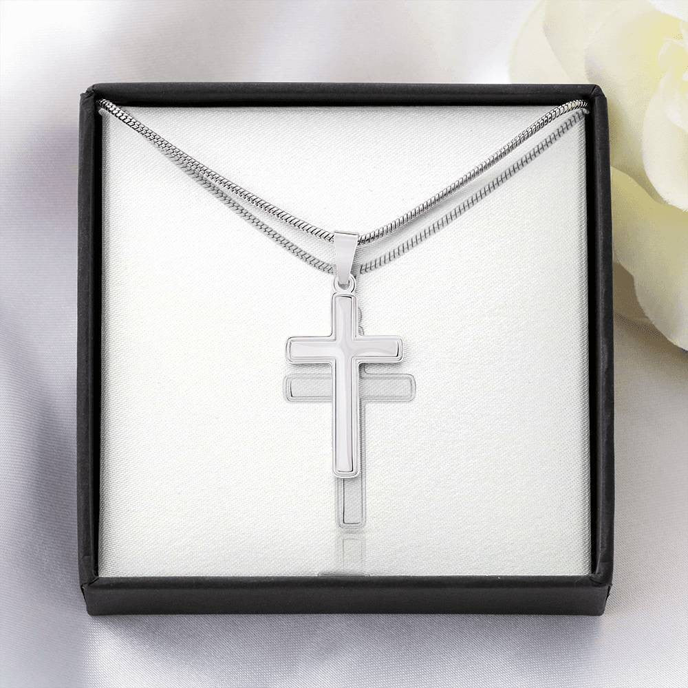 To My Son - I Love You, Gift To Son, Cross Necklace Gift From Mom Dad