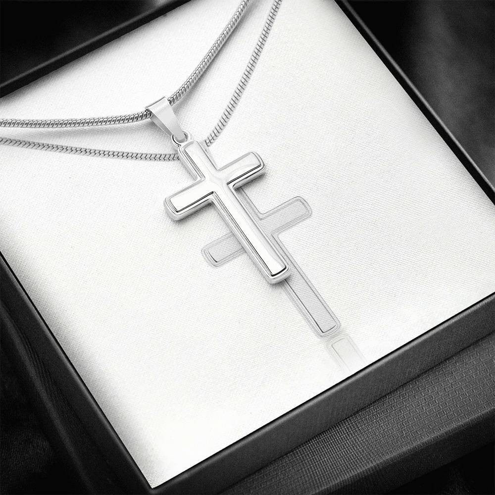To My Son - I Love You, Gift To Son, Cross Necklace Gift From Mom Dad
