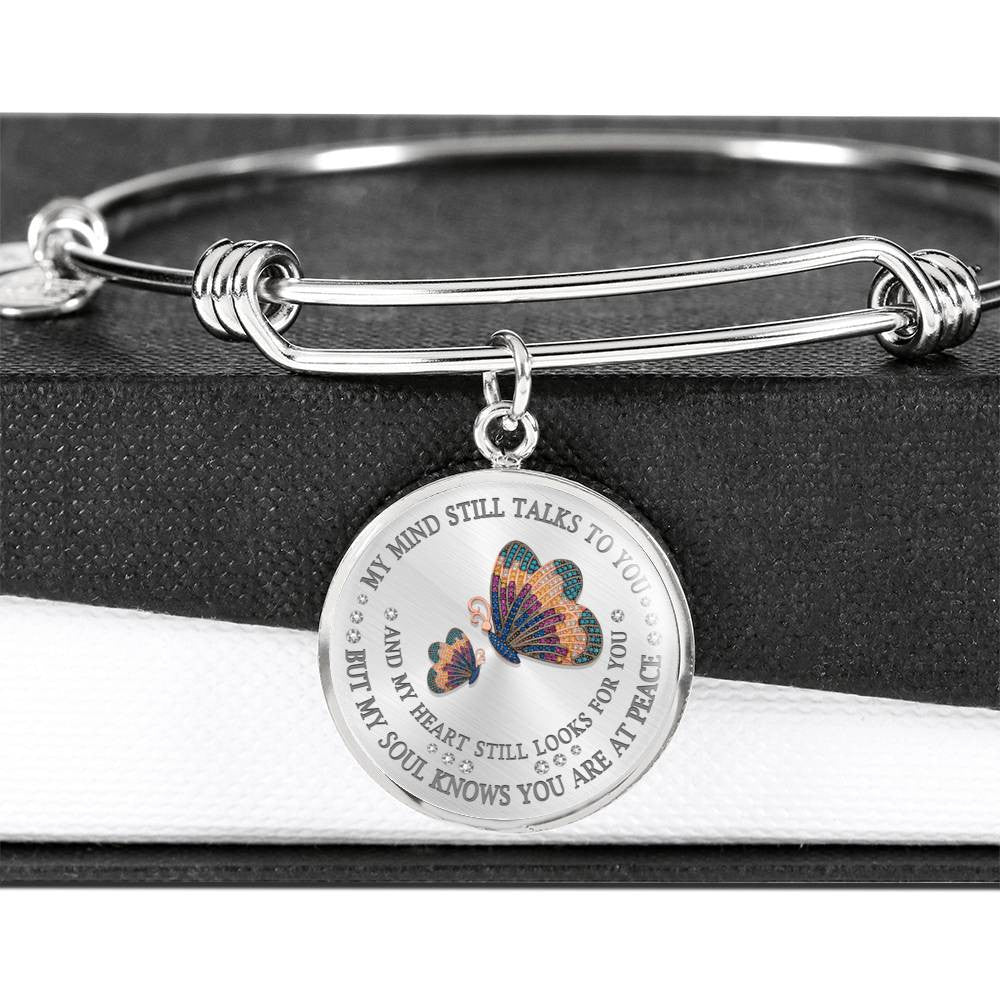 My Mind Still Talks To You, Butterfly, Luxury Bangle - Luxury Circle Bangle Bracelet Gift Idea