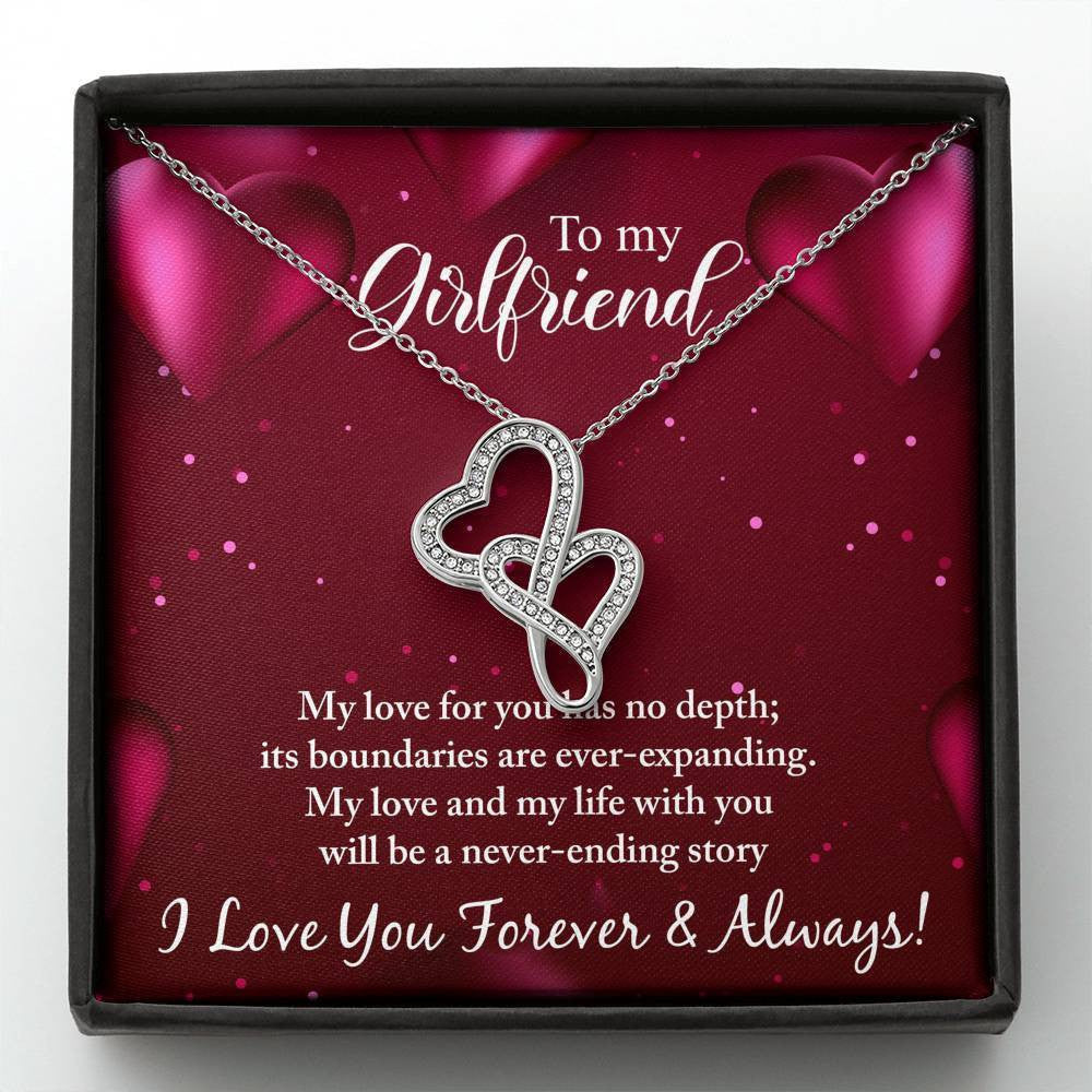 To My Girlfriend - Never Ending Love Story Double Heart Necklace