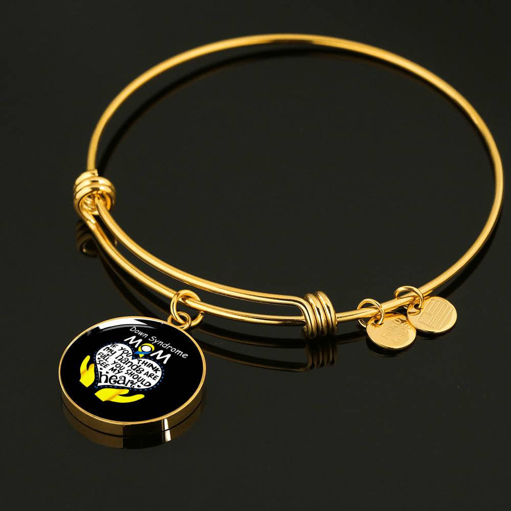 Down Syndrome Mom Bracelet - Luxury Circle Bangle Bracelet Gift Idea