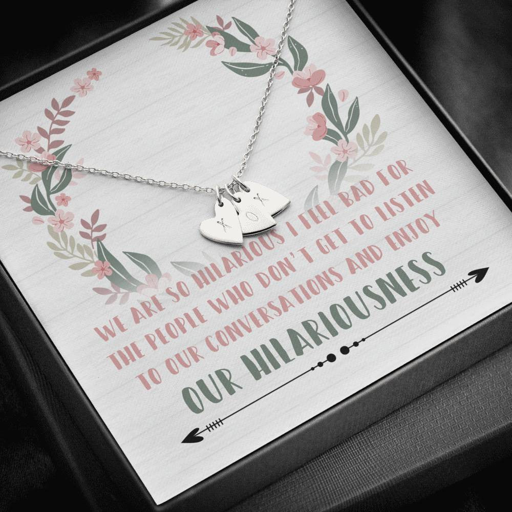 Bestfriend Bestie Ever Hilarious Friends - Sweetest Hearts Necklace Gift For Friend Birthday