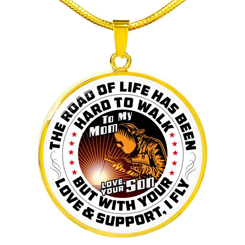 Gift For Welder's Mom- Premium Circle Pendant - Luxury Circle Pendant Necklace Perfect Gift Idea For Her/Him