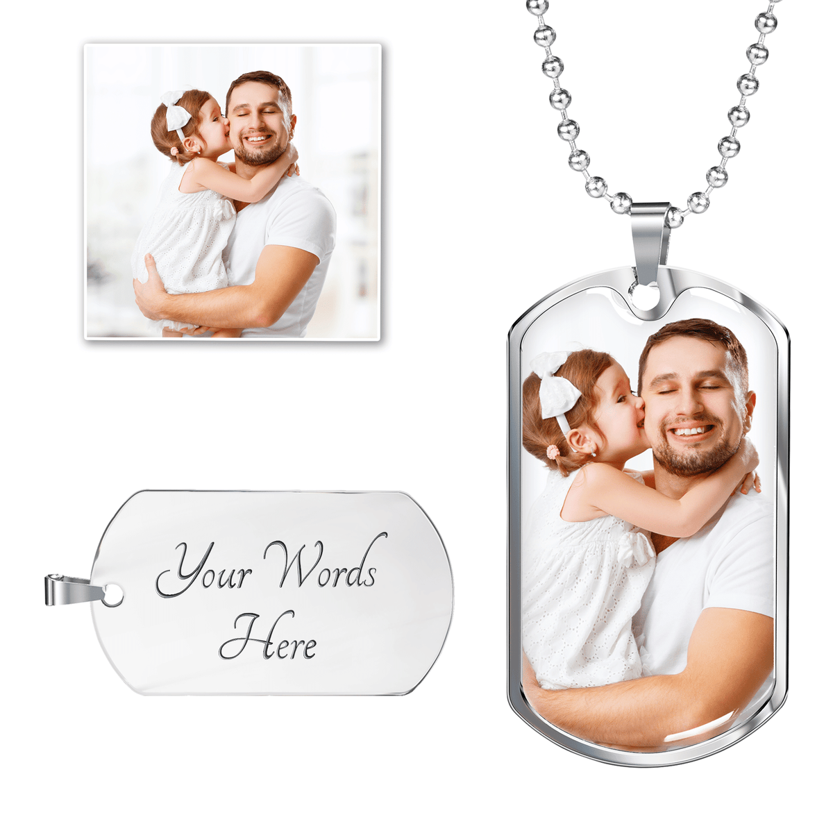 Fully Customizable Dog Tag with Engraving Gift For Fathers Day Personalised Dog Tag, Custom Dog Tags For Men