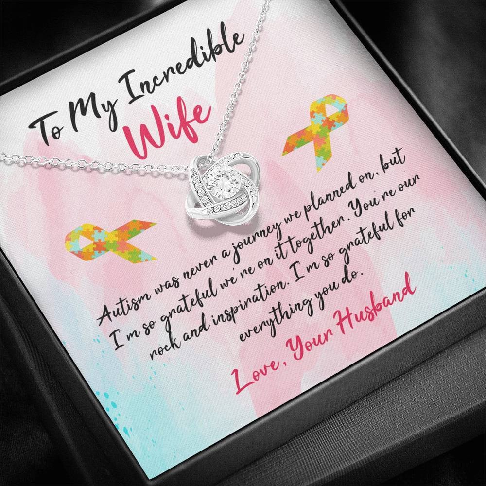 Autism - Love Knot Necklace Luxury Birthday Gift For Her