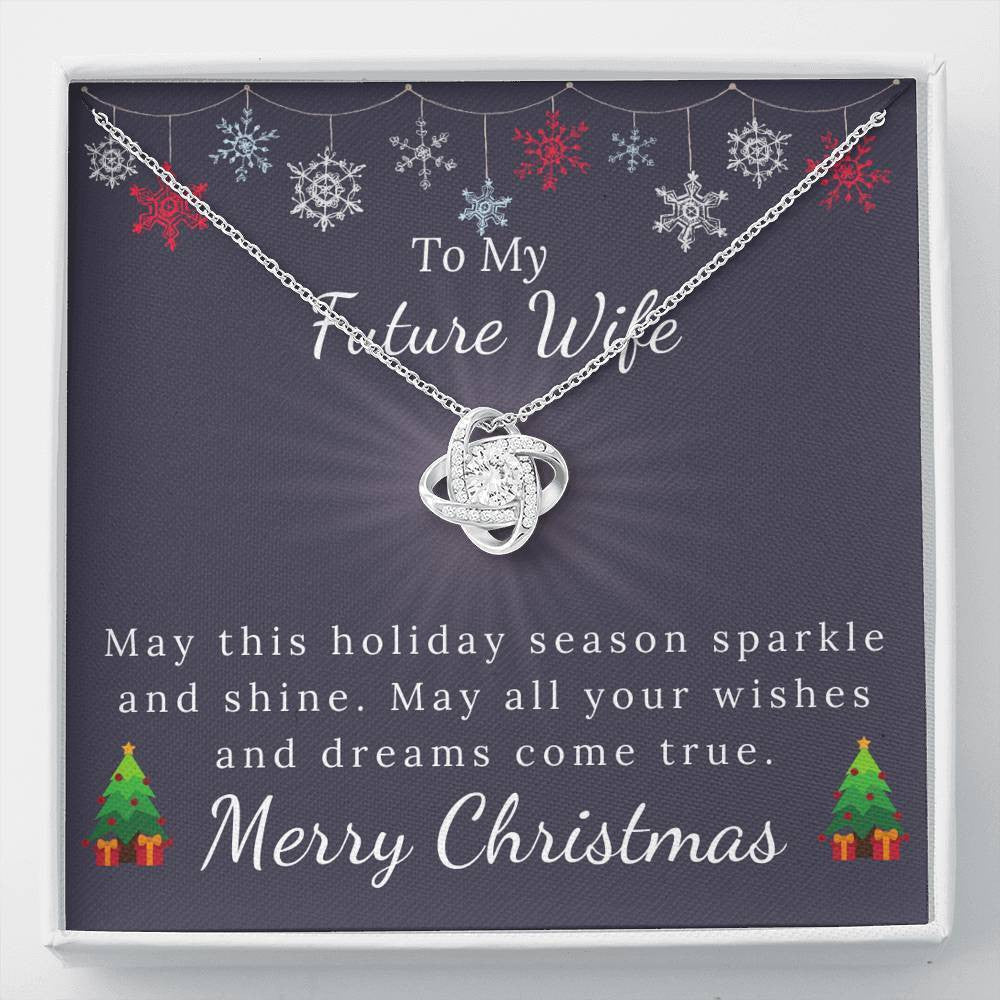 To My Future Wife - Christmas Gift - Sparkle And Shine Love Knot Necklace