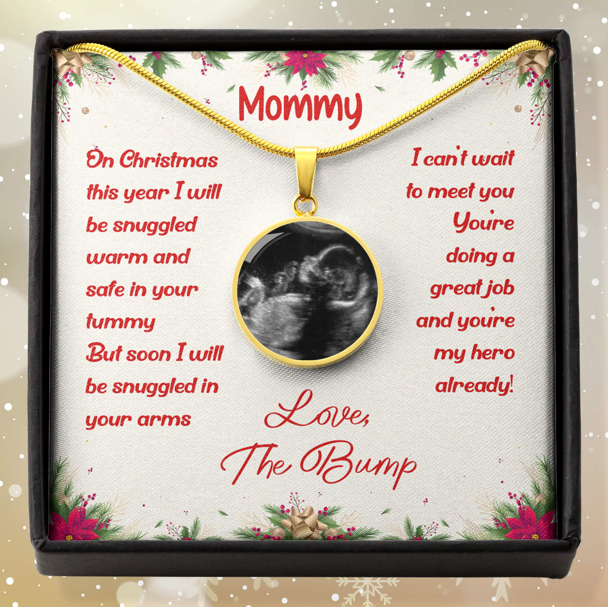 First Christmas - Necklace - Luxury Circle Pendant Necklace Perfect Gift Idea For Her/Him