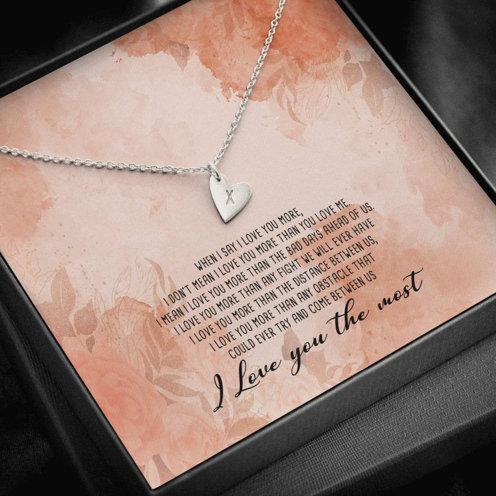 To My GirlFriend - I Love You the Most - Gift Ideas For Wife Birthday- Sweetest Hearts Necklace Gift For Wife