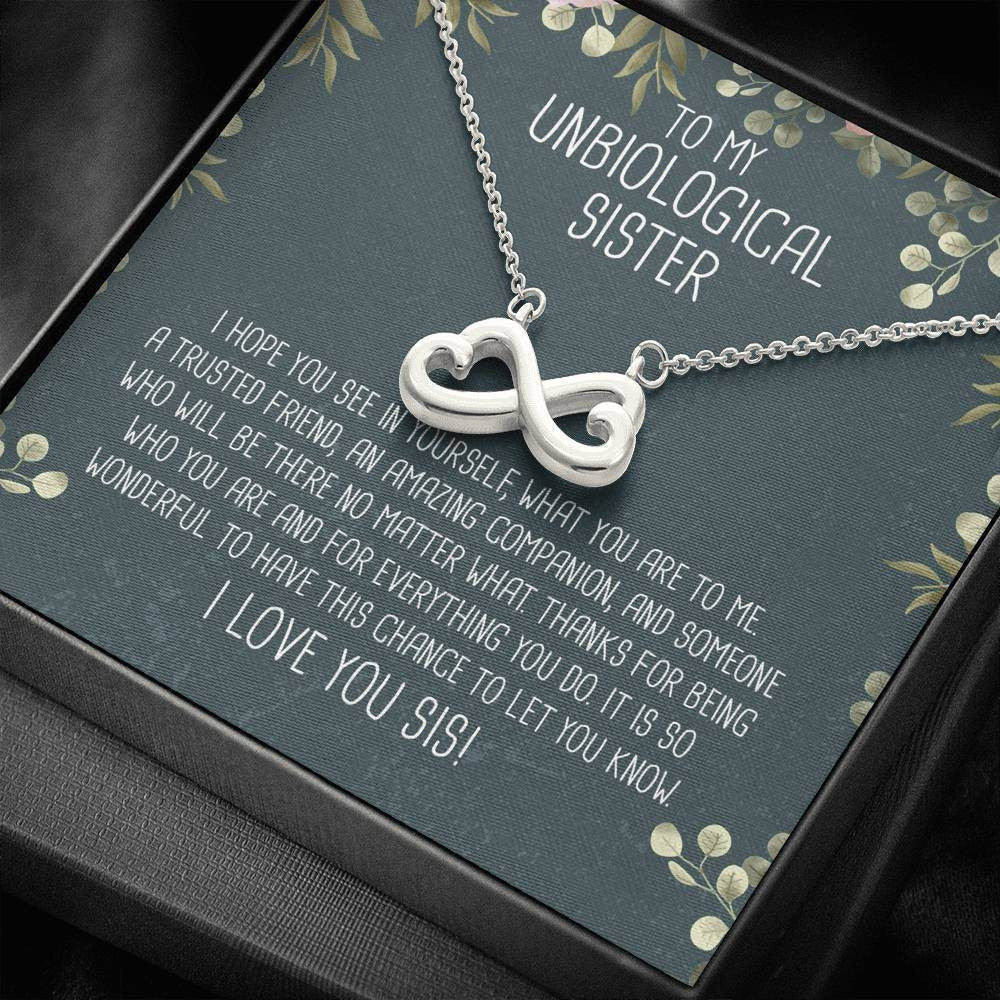 Unbiological Sister - Infinity Hearts Necklace Romantic Gift For Her