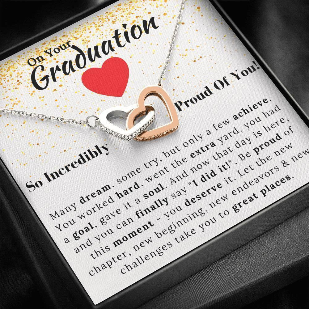 On Your Graduation Interlocking Hearts Necklace So Incredible Proud Of You