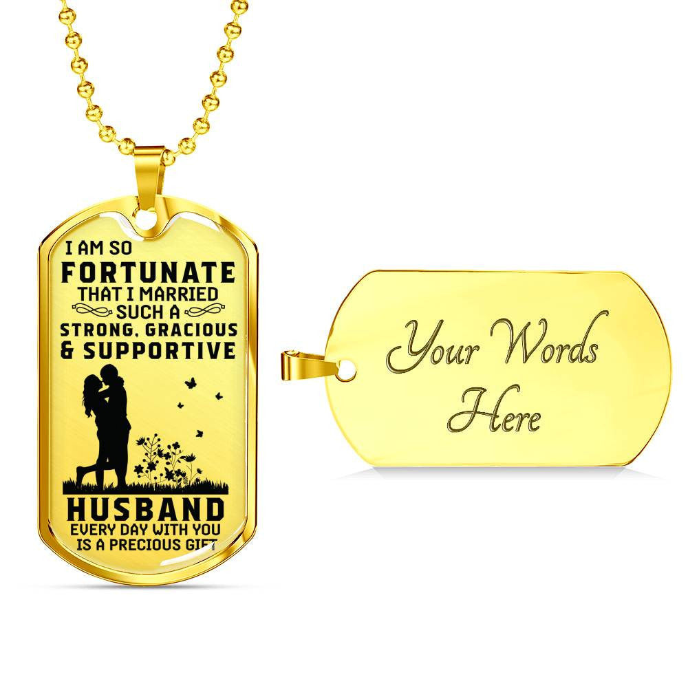 I Love My Husband - Military Style Dog Tag, Gift For Fathers Day Personalised Dog Tag, Custom Dog Tags For Men