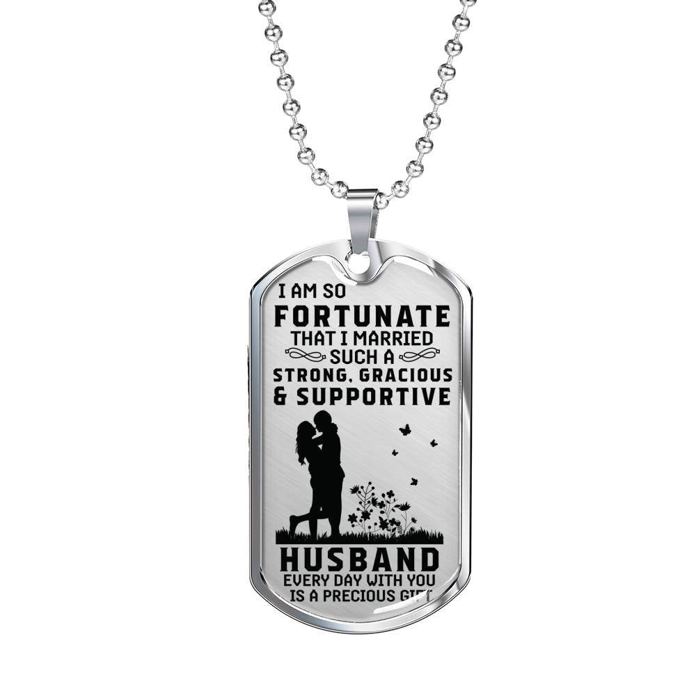 I Love My Husband - Military Style Dog Tag, Gift For Fathers Day Personalised Dog Tag, Custom Dog Tags For Men