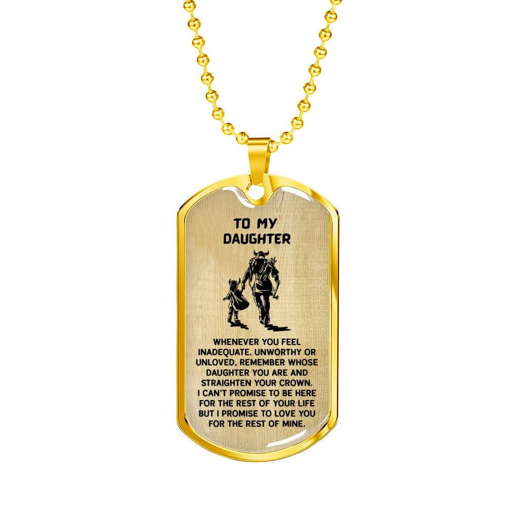Keepsake Gift for Daughter from Dad - Luxury Dog Tag - Military Ball Chain
