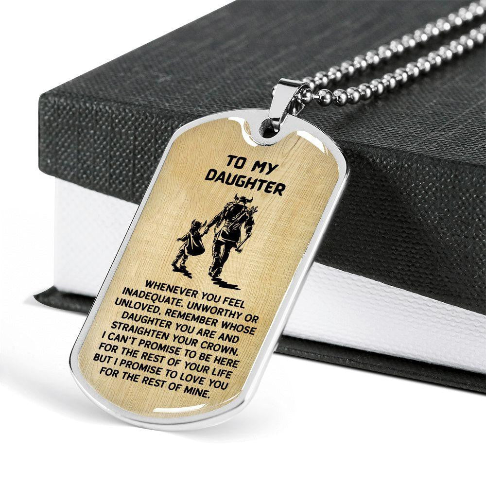 Keepsake Gift for Daughter from Dad - Luxury Dog Tag - Military Ball Chain