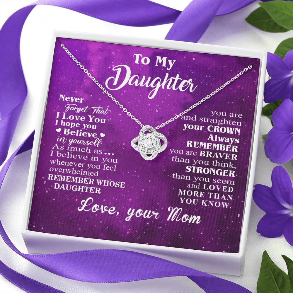 Love Knot Necklace To My Daughter Never Forget That I Love You Mom Purple