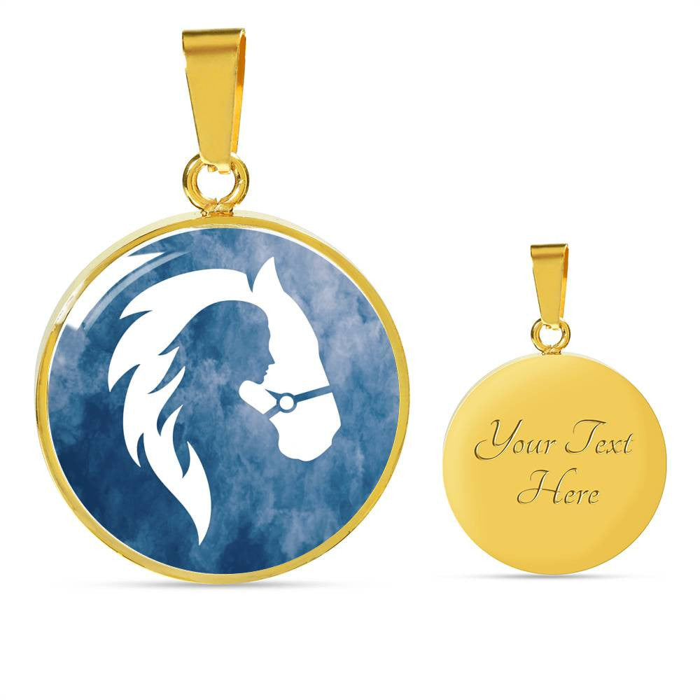 I'm A Horse Girl" Luxury Pendant - Luxury Circle Pendant Necklace Perfect Gift Idea For Her/Him
