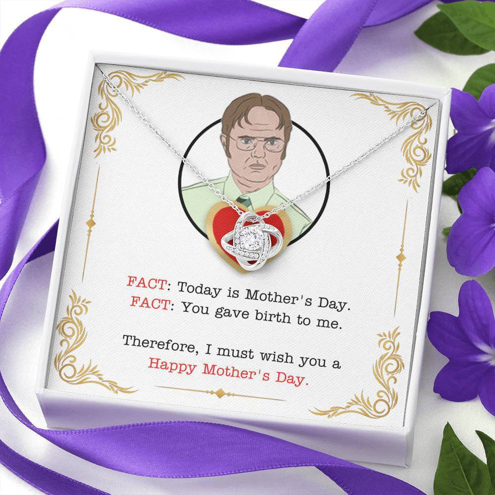 For Mom - Happy Mother's Day - Love Knot Necklace Thanks To Wife For Surprise Gift