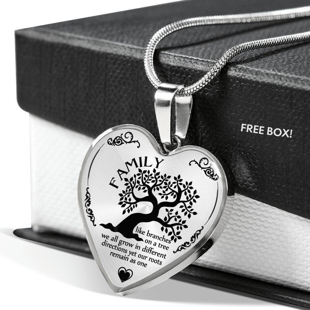 Family Like Branches On A Tree Heart Necklace - Heart Pendant Necklace