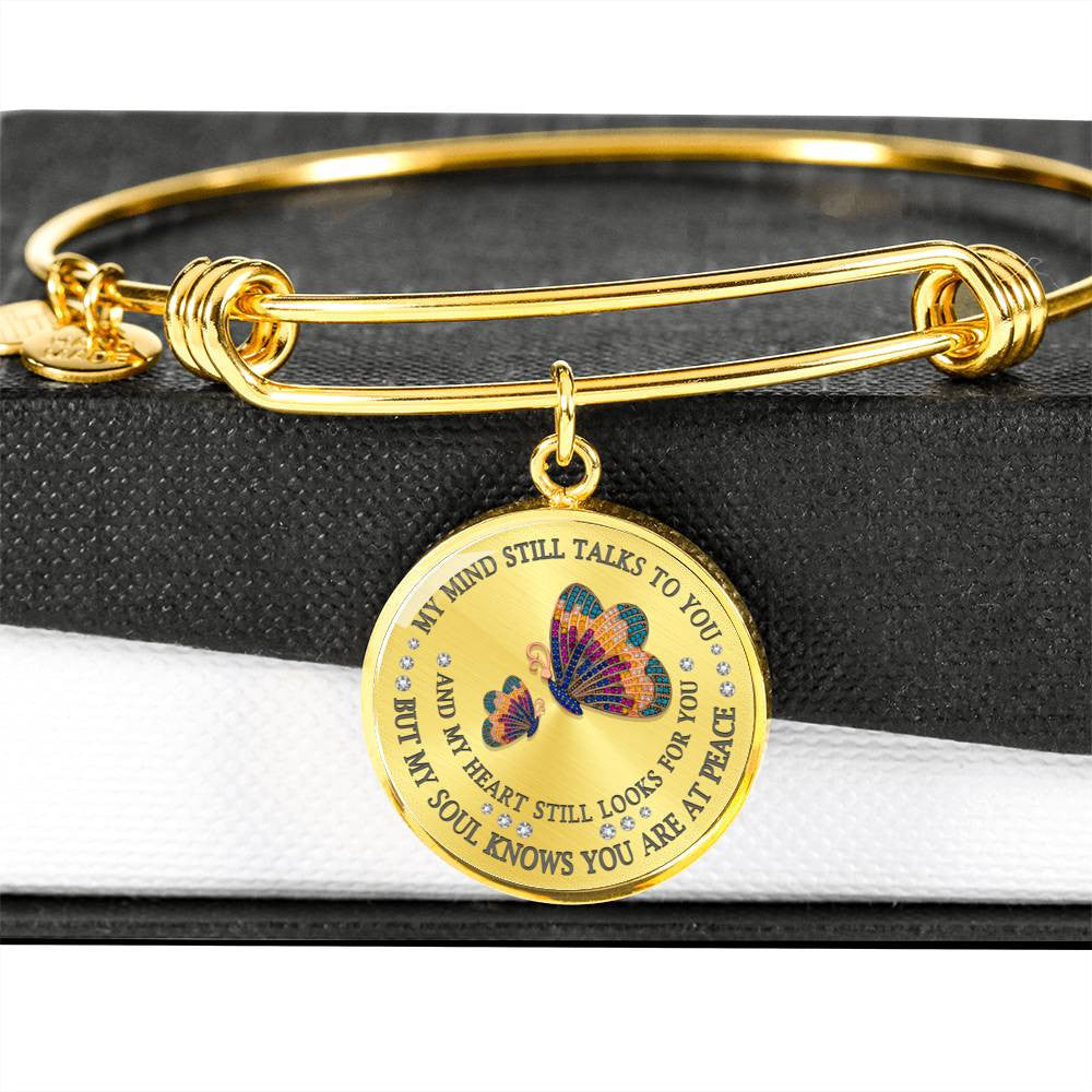My Mind Still Talks To You, Butterfly, Luxury Bangle, 2022 - Luxury Circle Bangle Bracelet Gift Idea