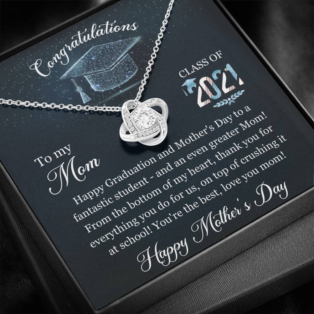 For Mom - Happy Graduation And Mother's Day - Love Knot Necklace