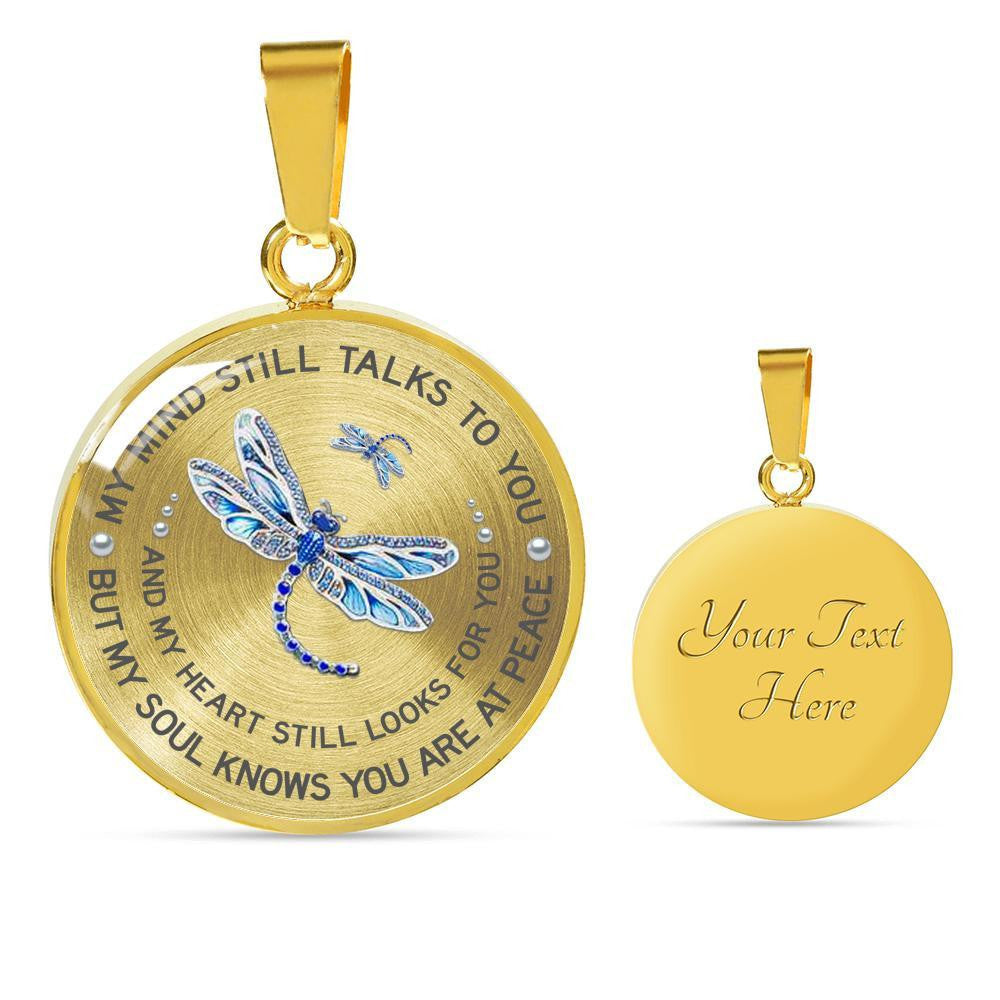 Memorial Circle Necklace My Mind Still Talk To You - Circle Pendant Necklace