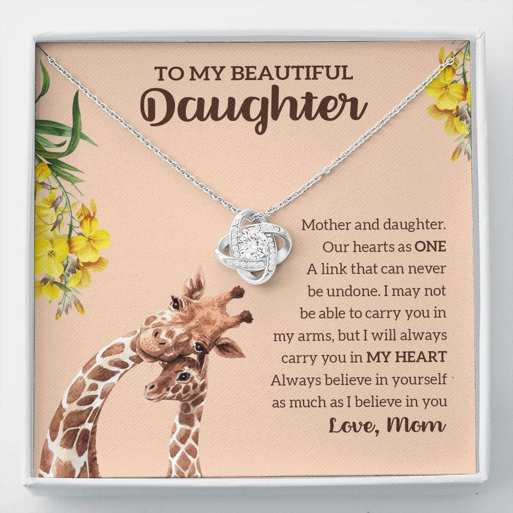 Love Knot Necklace, Gift For Daughter, Our Hearts As One