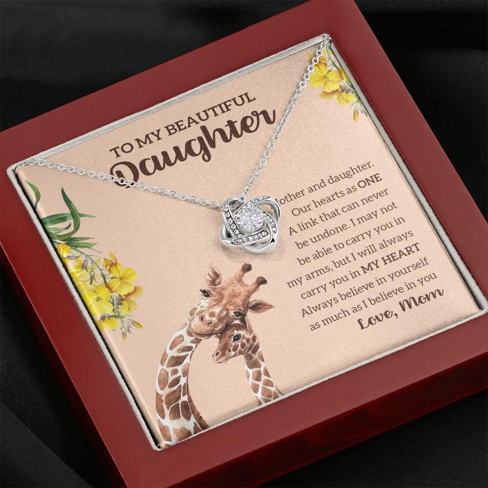 Love Knot Necklace, Gift For Daughter, Our Hearts As One