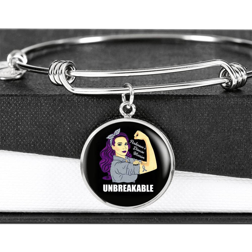 Meanful Gift Parkinson's Warrior Bracelet - Luxury Circle Bangle Bracelet Gift Idea