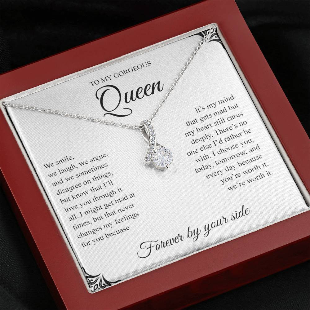 To My Gorgeous Queen, We smile - Alluring Beauty Necklace Gift For Her