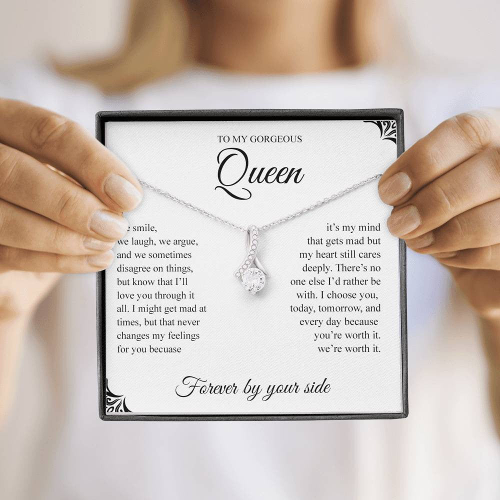 To My Gorgeous Queen, We smile - Alluring Beauty Necklace Gift For Her