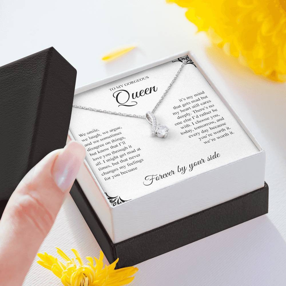 To My Gorgeous Queen, We smile - Alluring Beauty Necklace Gift For Her