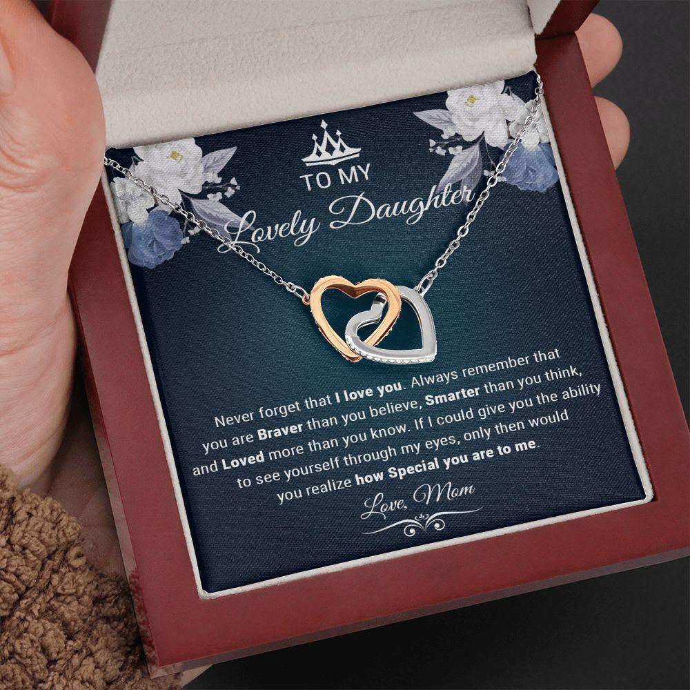 Interlocking Hearts Necklace, Gift for Daughter, How Special You Are To Me