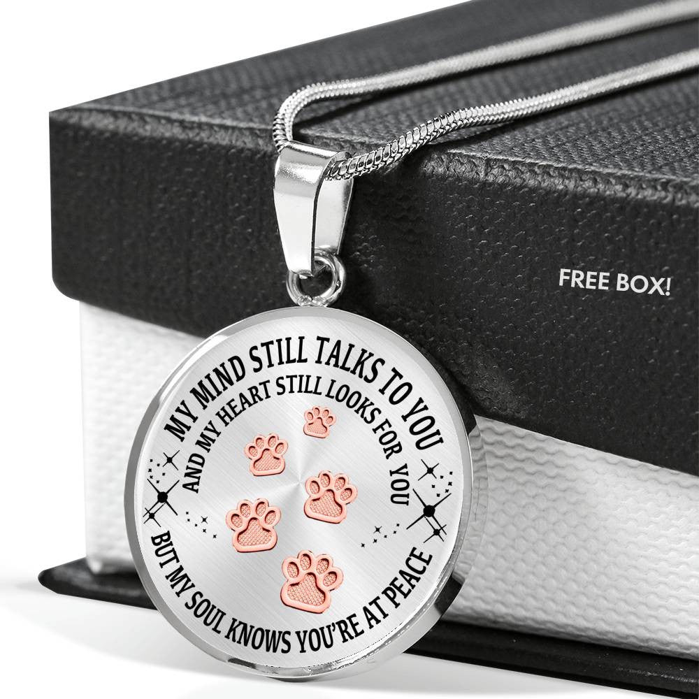 Pet Paws Steps To Heaven Memorial Necklace - Luxury Circle Pendant Necklace Perfect Gift Idea For Her/Him