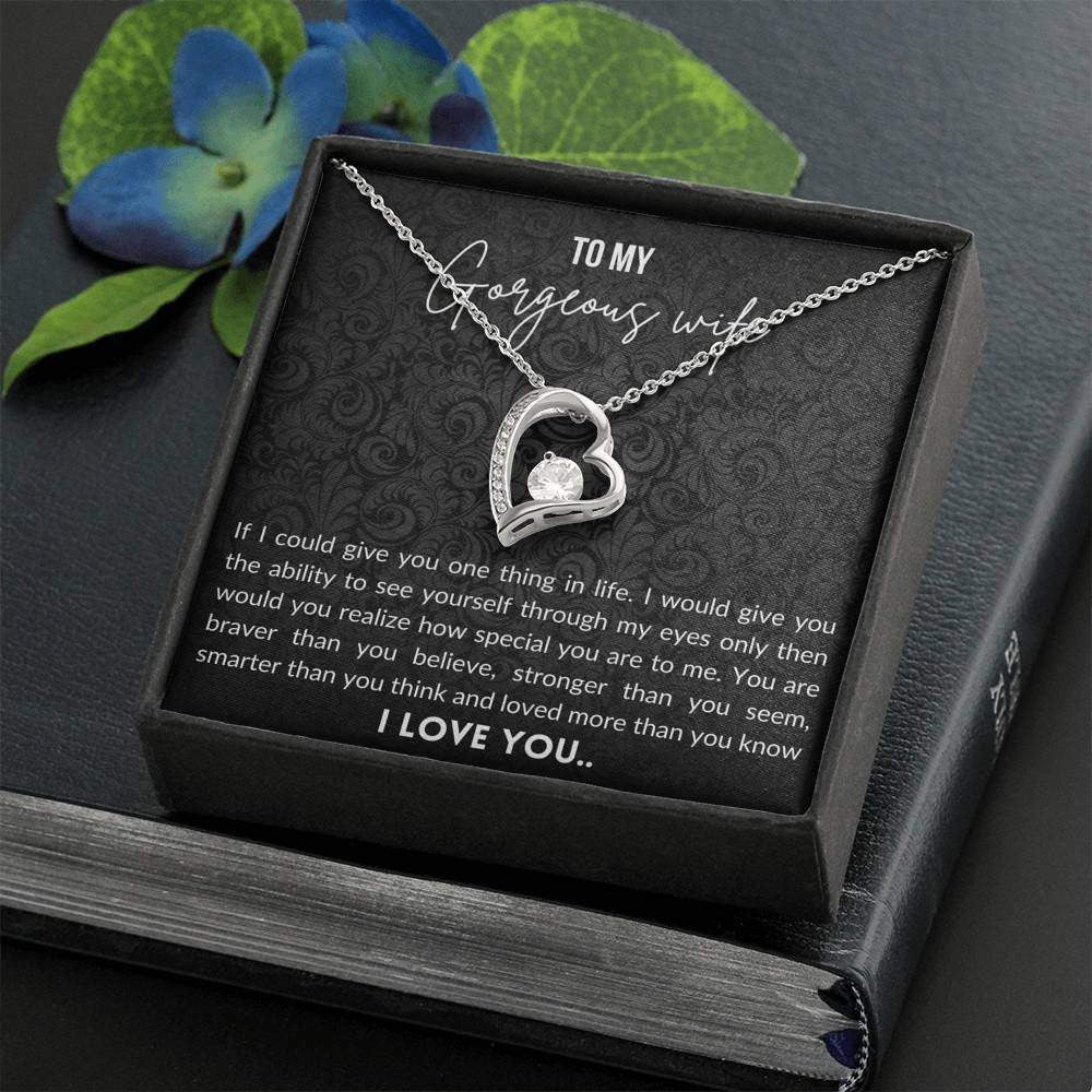 Anniversary gift for wife, wife christmas gift from husband, jewelry for my wife, Wife Necklace - Forever Love Necklace