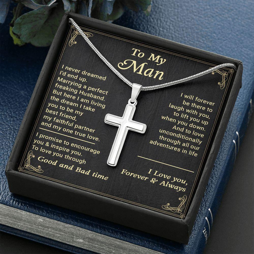 Cross Necklace, Gift For Husband, Love You Unconditionally Father's Day Gift