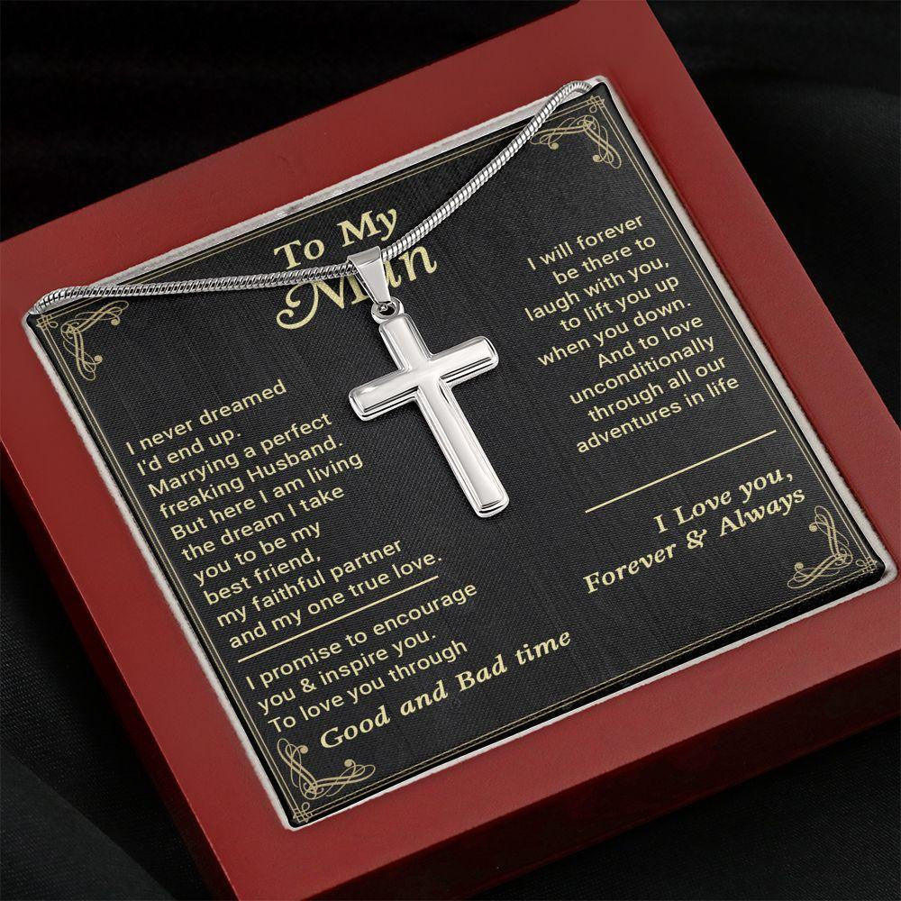 Cross Necklace, Gift For Husband, Love You Unconditionally Father's Day Gift