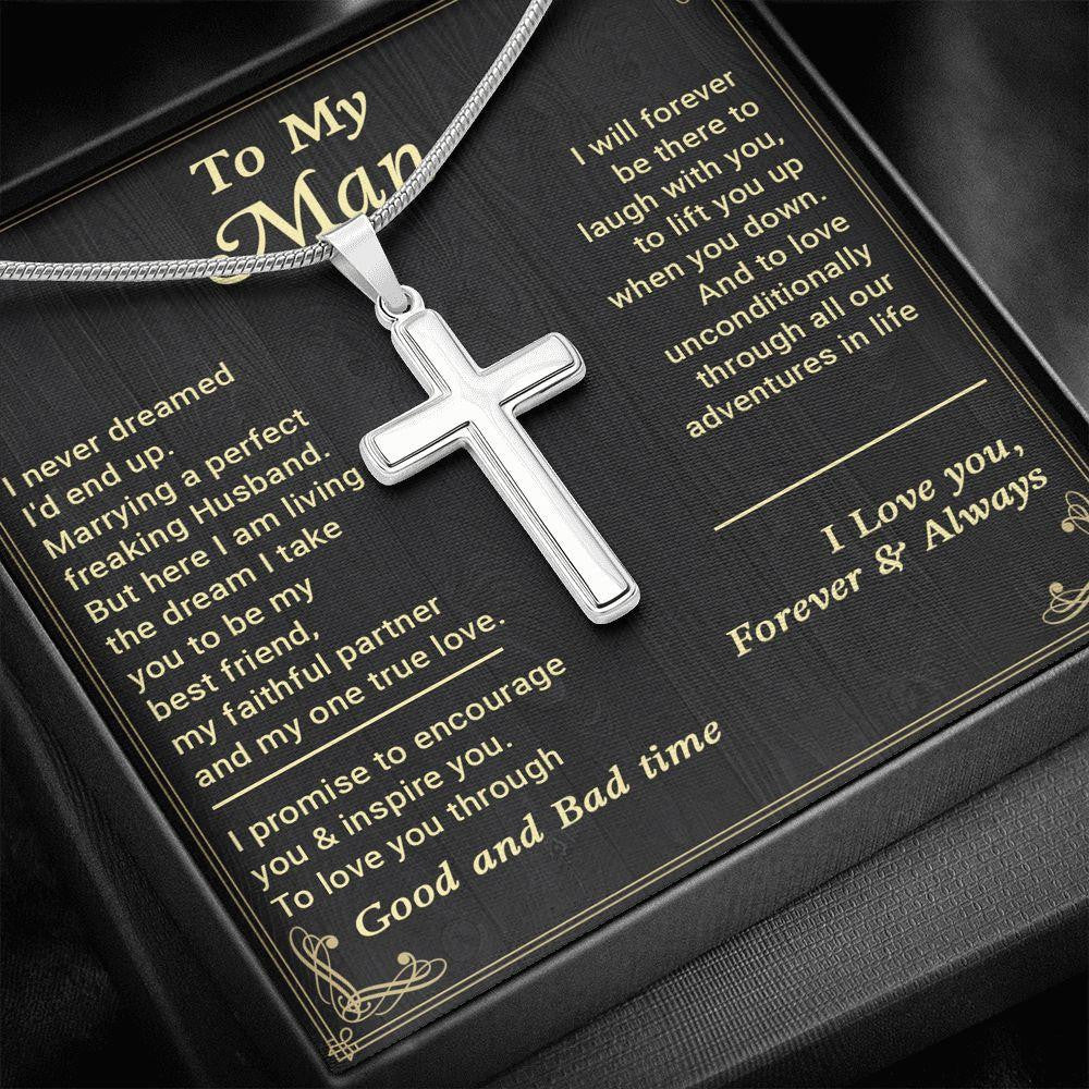 Cross Necklace, Gift For Husband, Love You Unconditionally Father's Day Gift