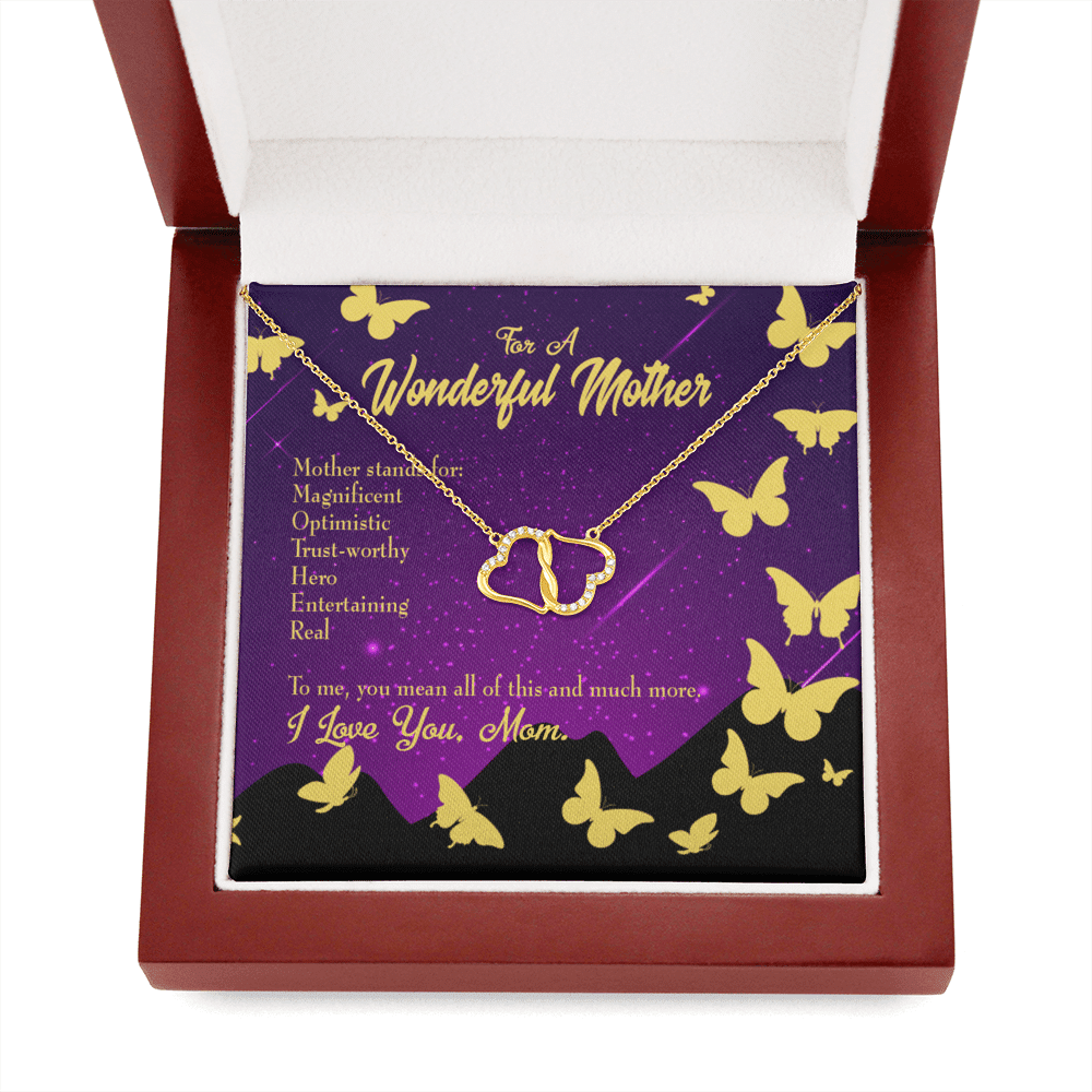 To My Mom Mother Eternal Love 10K Solid Gold Heart Necklace Gift Set Diamonds Everlasting Love Luxury Box Gift From Him