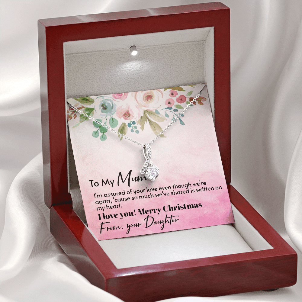 To My Mum From Daughter - Assured love - Merry Christmas Alluring Beauty Necklace Gift For Mom