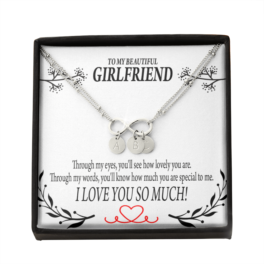 To My Girlfriend Special To Me Infinity Bracelet With Initial Charms - Infinity Bracelet