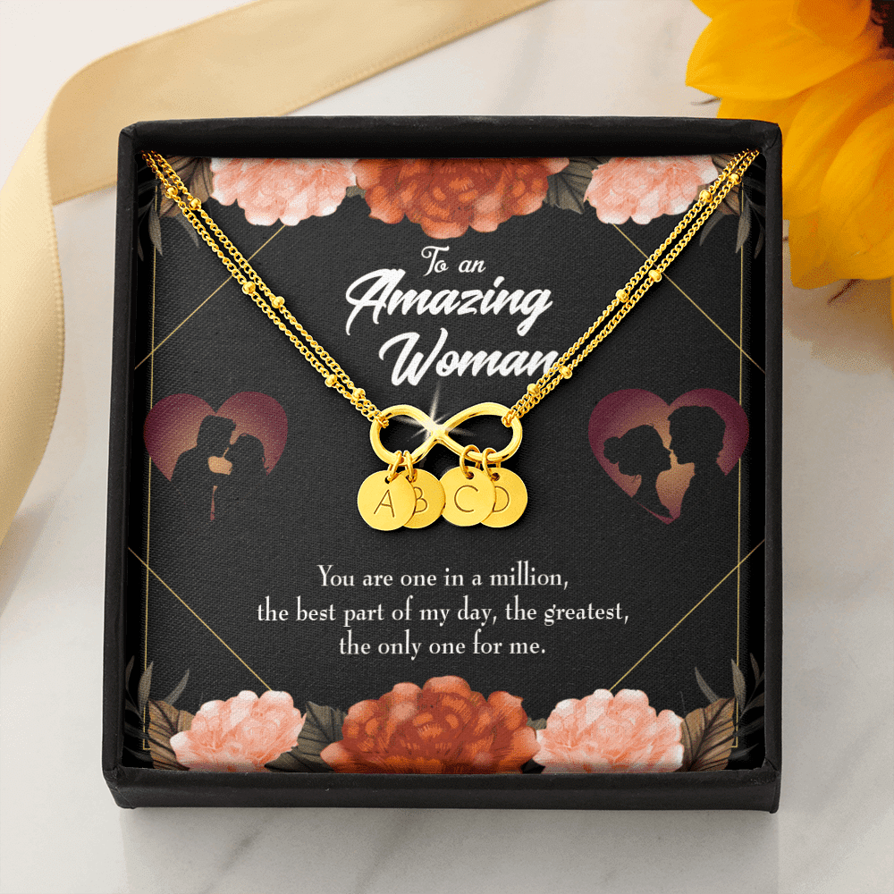 To My Wife You Are The One Infinity Bracelet With Initial Charms - Infinity Bracelet